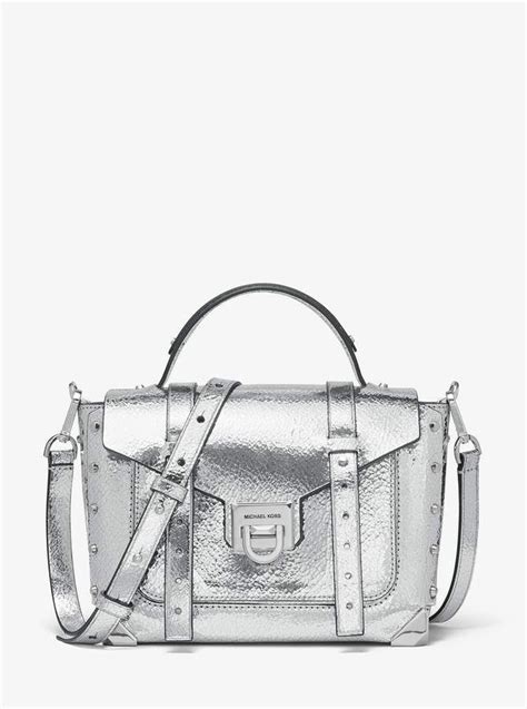 michael kors manhattan metallic|michael kors opened satchel purse.